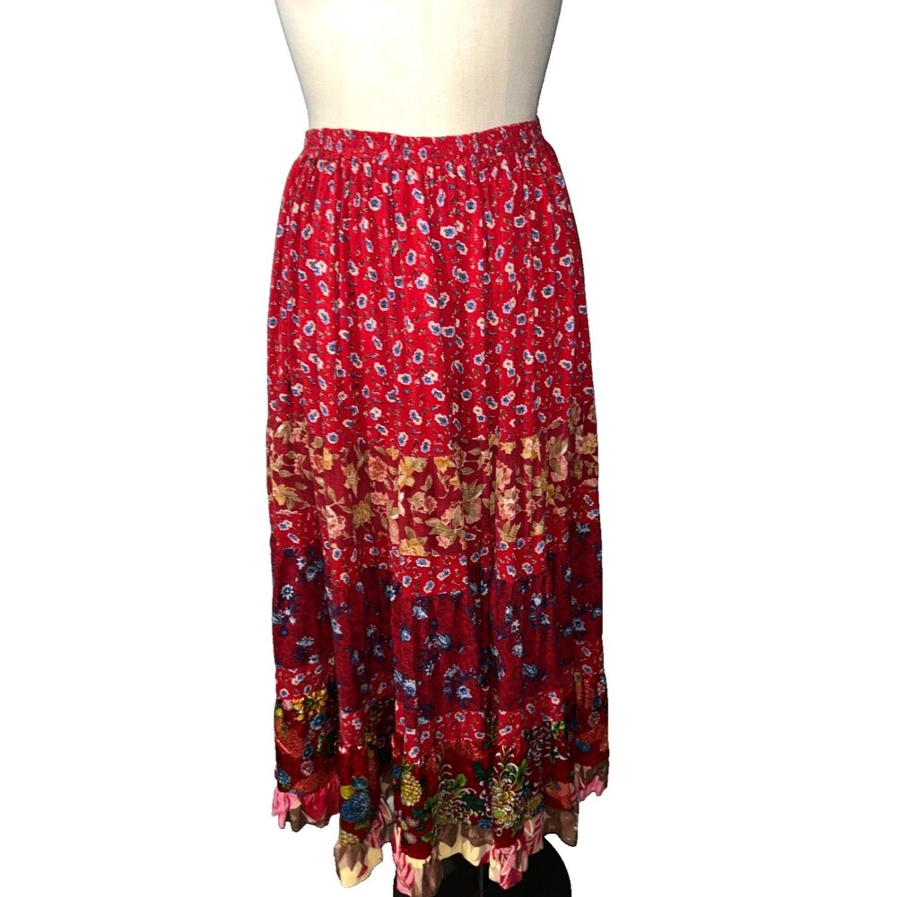 Anna Konya Women’s Vintage Full Maxi Skirt OS Boho Peasant Cottagecore Gypsy